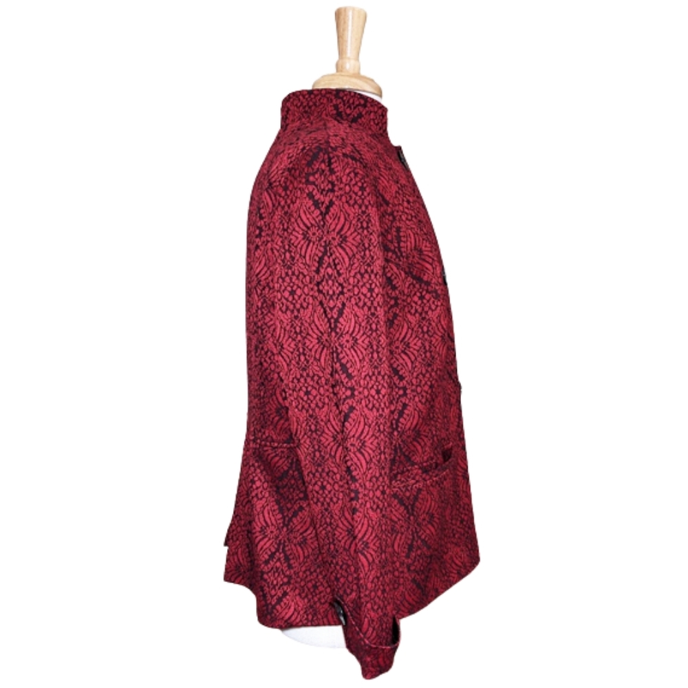 Coldwater Creek Ruby Red Jacquard Jacket/Blazer S… - image 4